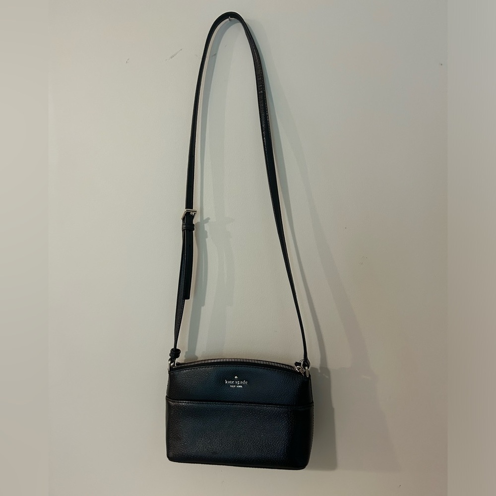 Kate Spade black leather crossbody purse small